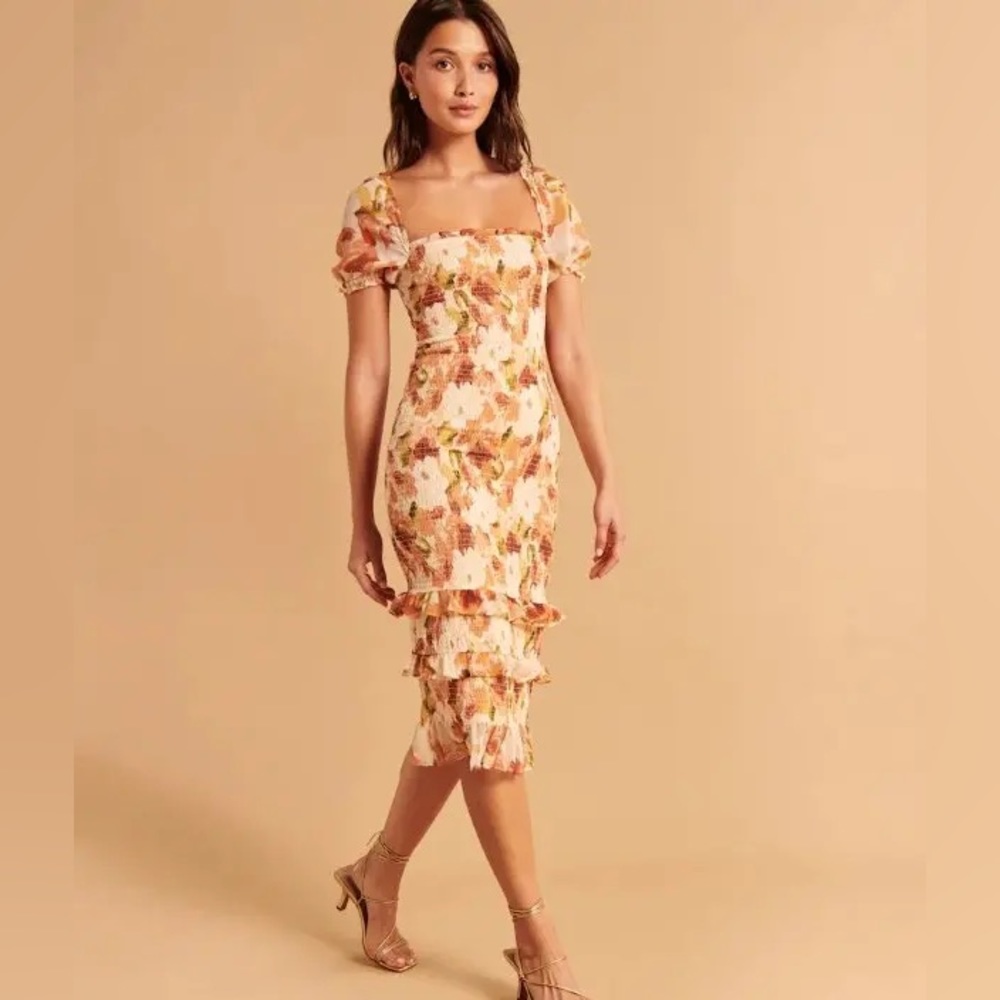 BNWT Abercrombie & Fitch floral smocked dress petite